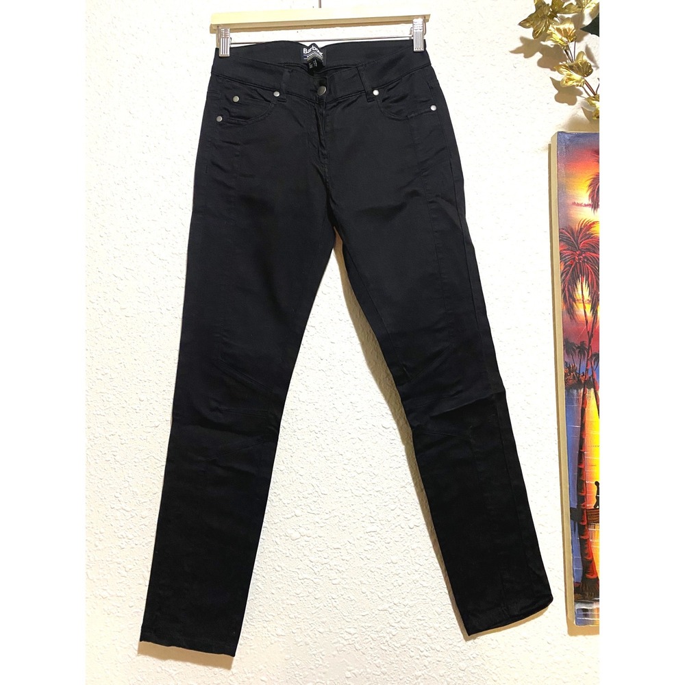 Barbour International women Vision Jeans Black Paneled Moto Slim Pants 8